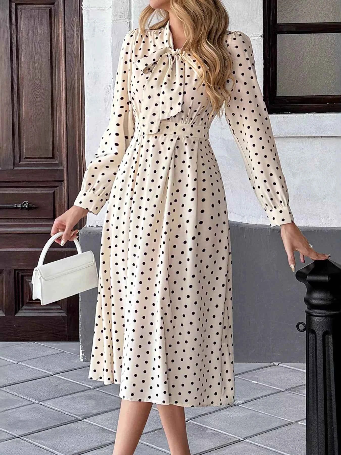 Tie Front Polka Dot Dress