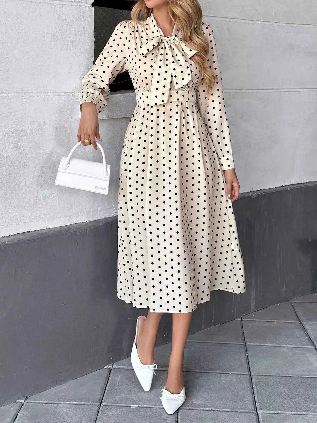 Tie Front Polka Dot Dress