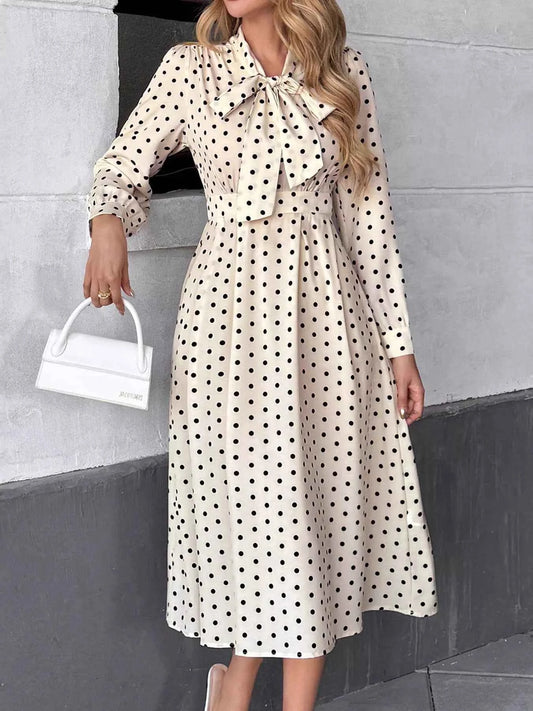 Tie Front Polka Dot Dress