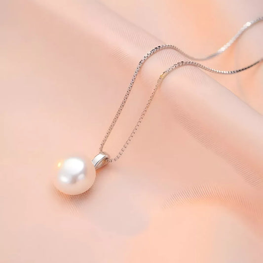 Sterling Silver Pearl Necklace - Clairevolve